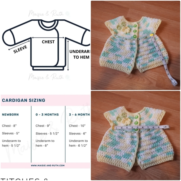 Beautiful Crochet Baby Cardigan💛 | Brand New | Size 0-3 Months - Picture 8 of 9